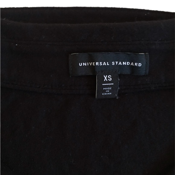 Women XS Universal Standard Elbe Black Button Henley Blouse Top Long Slv Shirt - Picture 4 of 6